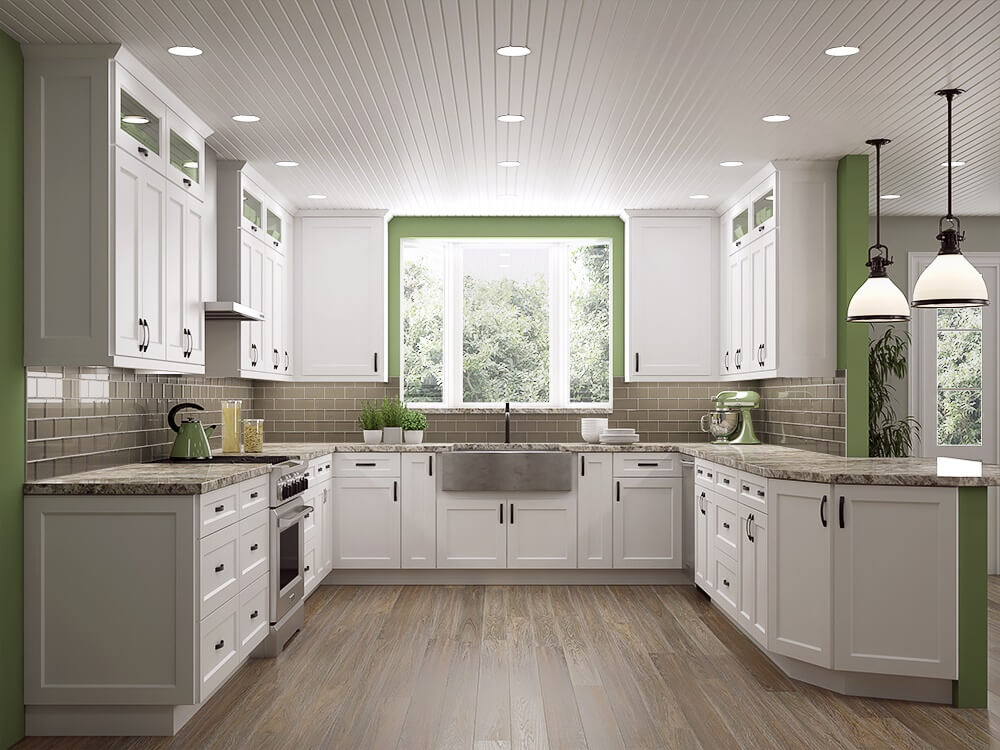 White Shaker Kitchen Cabinets. Up to 40% off retail