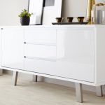 Modern White Gloss Sideboard with Soft White Close Drawers