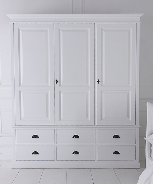 white wardrobes with drawers breton triple wardrobe with six drawers