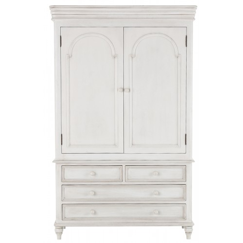 Victorian White Double Wardrobe with Drawers