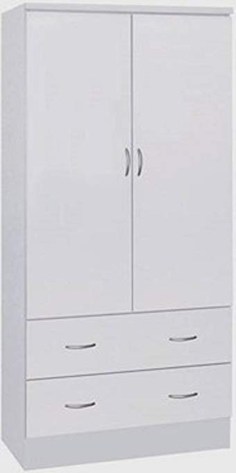 Amazon.com: Hodedah Two Door Wardrobe, with Two Drawers, and Hanging