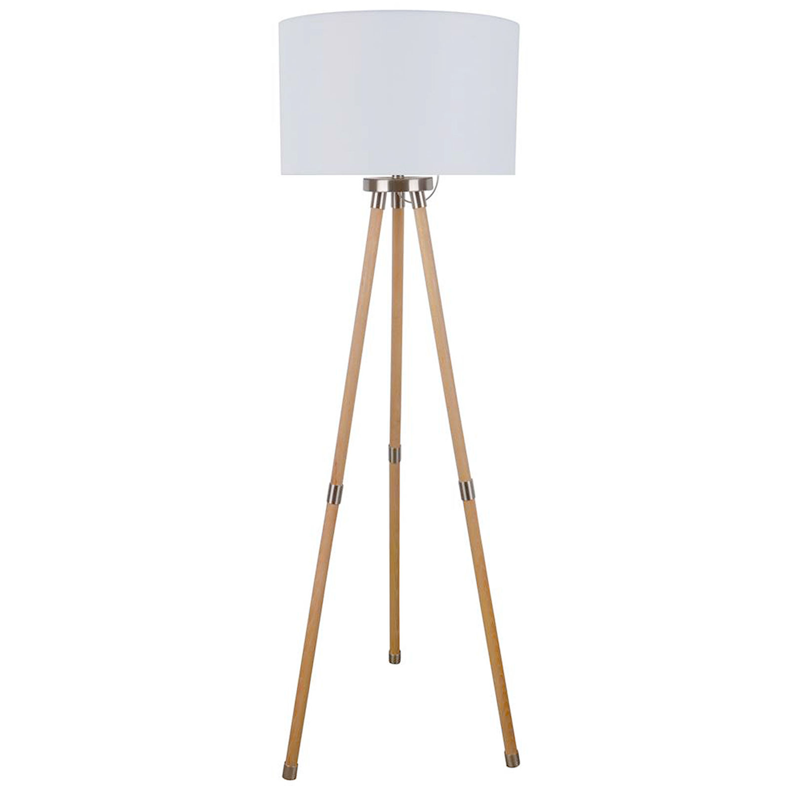 Brighten up your room with white wooden
  tripod floor lamp