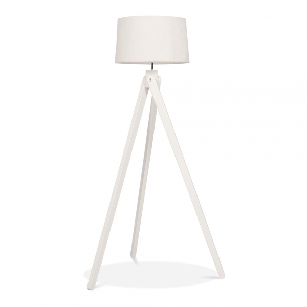 Cult Living Tripod Wooden Floor Lamp In White Wood Cult
