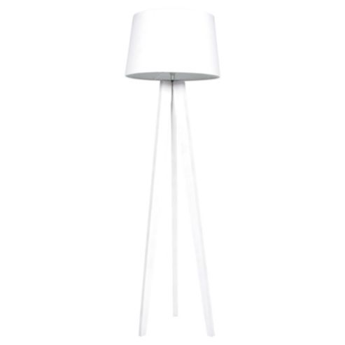 Buy Tesco Tripod Floor Lamp, White Wood/Linen Shade from our Floor Lamps  range - Tesco