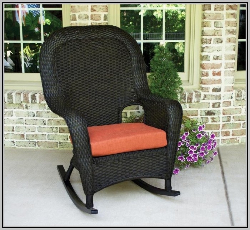 Wonderful Wicker Rocking Chair Cushion The Portside Classic All Weather Set  Inside Image Of Furniture Interesting