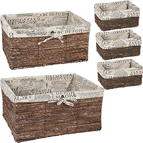 Juvale Nesting Basket - 5-Piece Utility Storage Baskets, Brown Wicker  Decorative Organizing Baskets