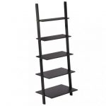 New Modern 5-Tiers Ladder Bookshelf Bookcase Leaning Ladder Wall Shelf  Storage