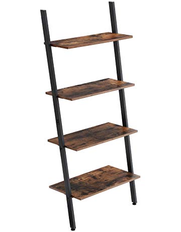 VASAGLE Industrial Ladder Shelf, 4-Layer Bookshelf