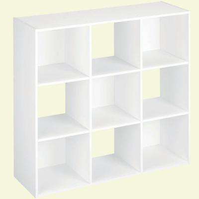 H White Stackable 9-Cube Organizer