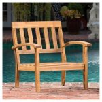 Peyton Set Of 2 Acacia Wood Club Chairs With Cushions - Beige