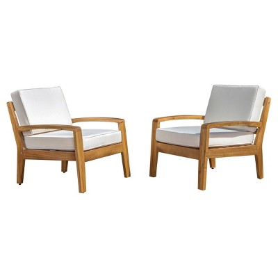 Grenada Set Of 2 Wooden Club Chairs With Cushions - Christopher