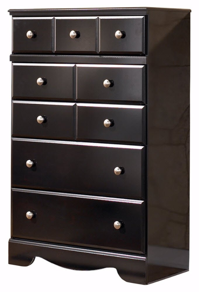 Traveller Location: Ashley Furniture Signature Design - Shay Chest of Drawers - 5  Drawer Dresser - Almost Black: Kitchen & Dining