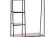 Image Unavailable. Image not available for. Color: IRIS Metal Garment Rack  with Wood Shelves