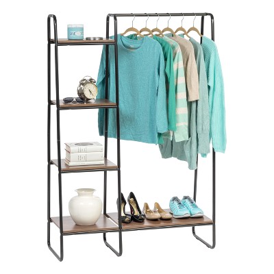 IRIS Metal Garment Rack with Wood Shelves