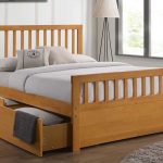 impressive woode bed frame with storage drawers luxury white double bed  frame
