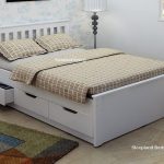 White Wooden Storage Bed Frame With Drawers - 4ft6 Double