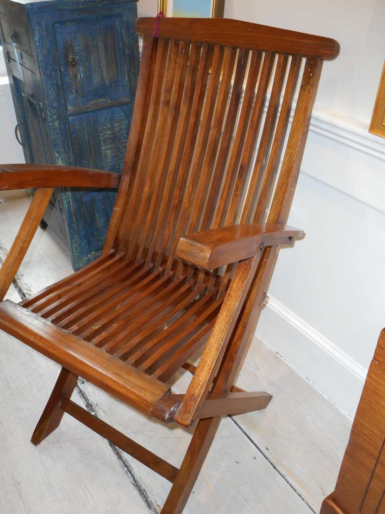 Image result for antique wooden folding deck chair with foot rest