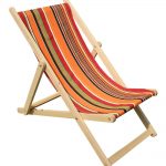 Orange Deckchairs | Wooden Folding Deck Chairs Skipping Stripes