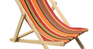 Orange Deckchairs | Wooden Folding Deck Chairs Skipping Stripes