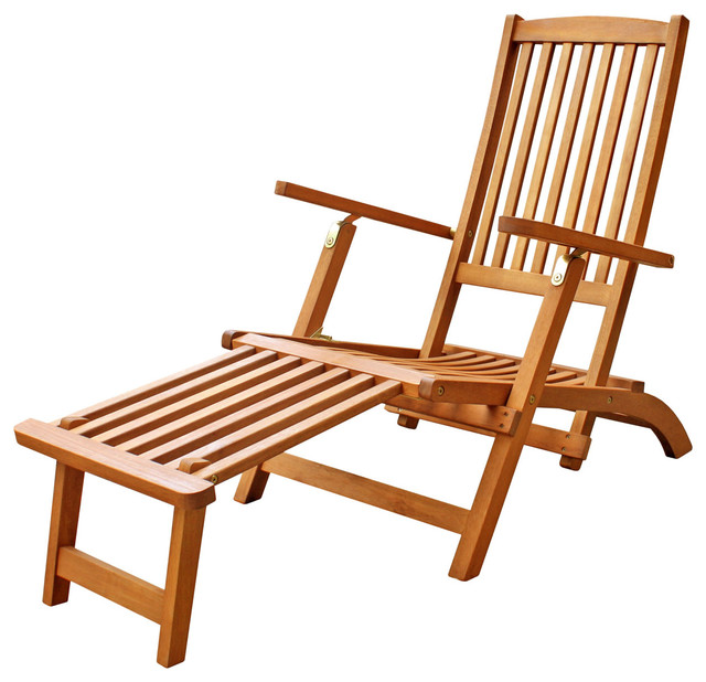 Tommy Hardwood Patio Folding Chair With Foot Rest - Transitional - Outdoor Folding  Chairs - by ALK Brands