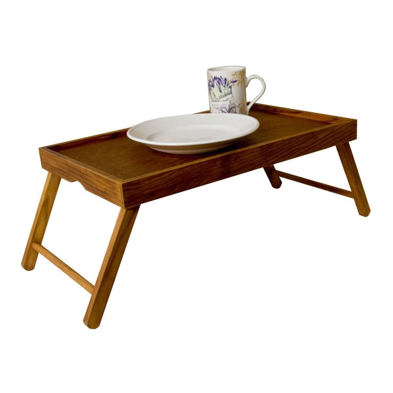 Rustic Pine Wood Folding Legs Breakfast in Bed Food Serving Laptop Tray  Table