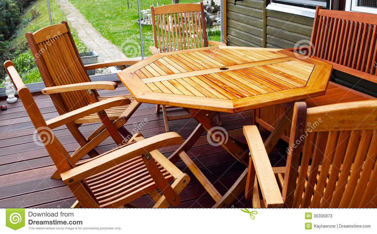 Wood patio furniture