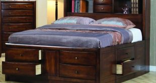 Wooden King Size Bed Frame With Drawers