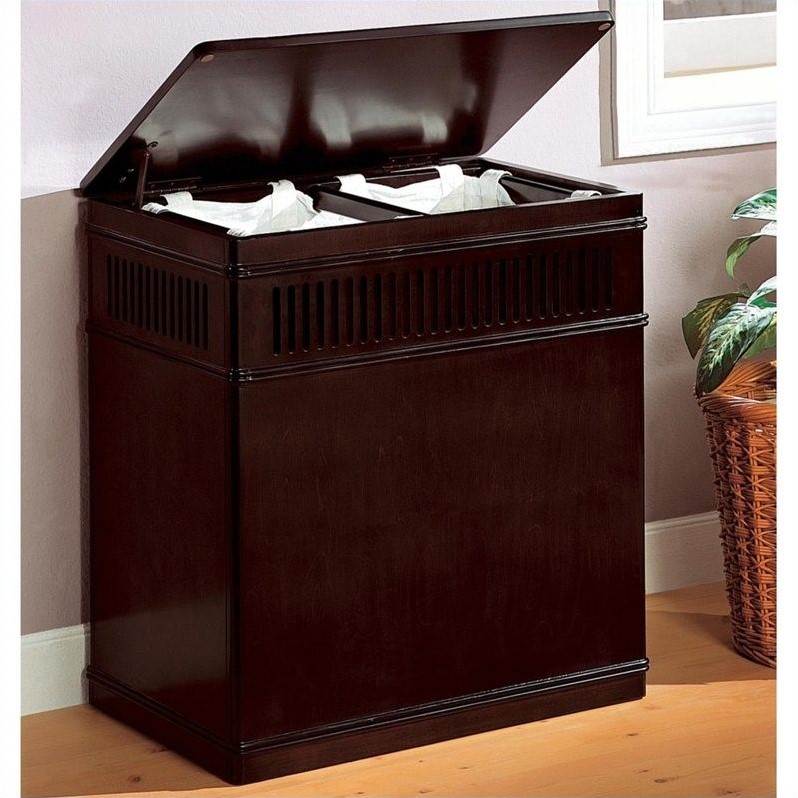 Coaster Wood Laundry Hamper in Cappuccino