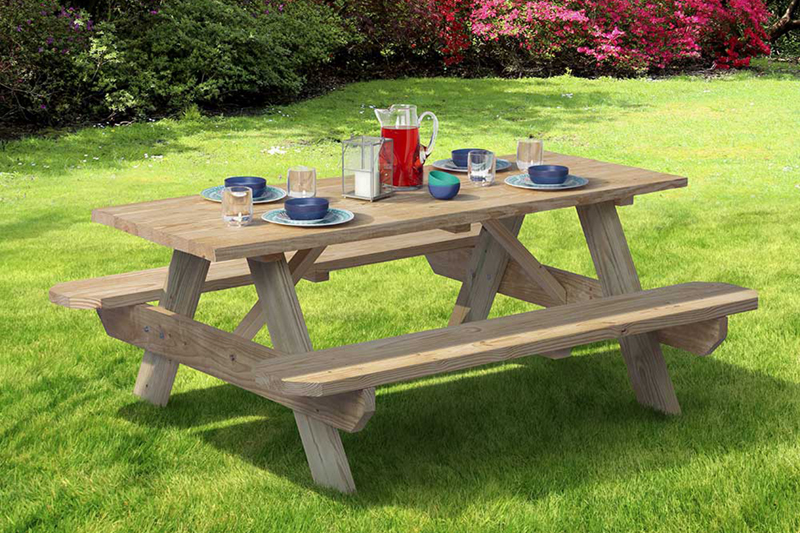 Picnic Tables. outdoor essentials wooden picnic table