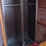 Wood & Tin Metal Portable Closet Wardrobe Armoire Cabinet Coat Rack