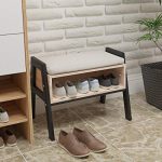 Ansley&HosHo Stackable Entryway Shoes Bench Seat Rack Wood Shoe Cabinet  with Storage for Hallway Modern Shoe Stool Small Space Door with Free  Cushion
