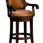 decoration: Wood Swivel Bar Stools With Arms Back And. Swivel Bar