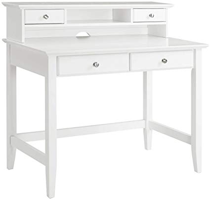 Traveller Location: Crosley Furniture KF65004WH Campbell Writing Desk with Hutch -  White: Kitchen & Dining