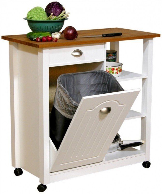Benefits if having kitchen island
  cart  with trash bin