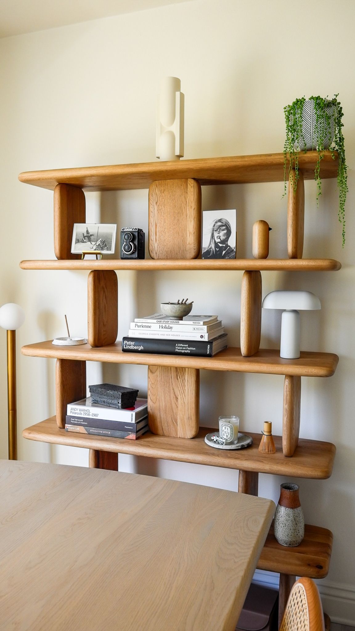 Store your fantasies and reality in
  wooden bookshelf