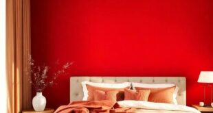 Creating a Cozy Retreat: Harmonizing Warm Red and Soft Brown in Your Bedroom