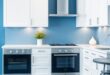 Harmonizing Spaces: The Allure of White Kitchen Cabinets Against Blue Walls