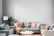 Transforming Gray Living Rooms: Embrace Pastel Accessories for a Fresh Pop of Color