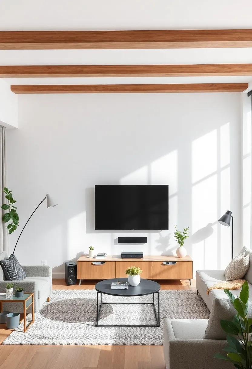Maximizing Space: Stylish Living Rooms with Wall-Mounted TVs for Apartment Living