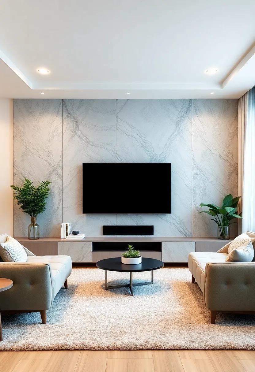 Transform Your Living Room: Cozy Plush Seating and Stylish TV Wall Ideas