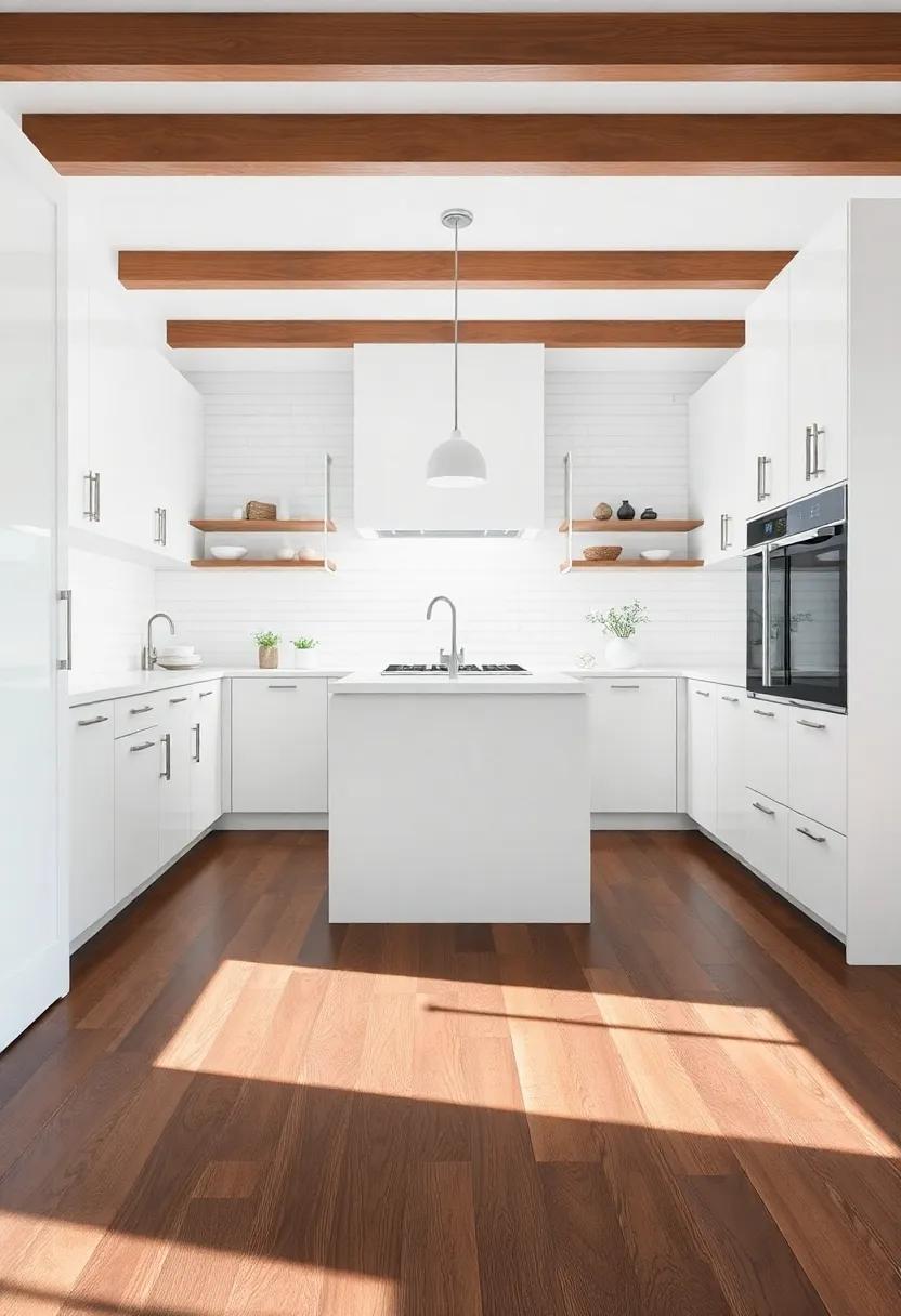 Timeless Elegance: The Perfect Harmony of White Cabinets and Dark Wood Floors