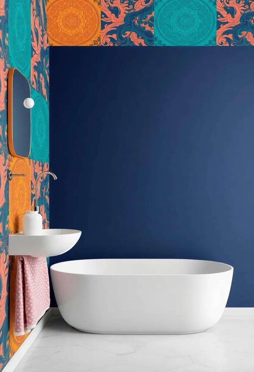 Embrace Colorful Patterns To Bring life To Your Bathroom Gallery‌ Wall