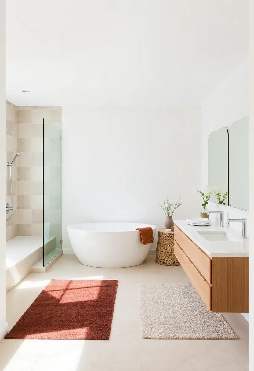 Using Area Rugs to Define Separate⁣ Zones in Spacious Bathrooms