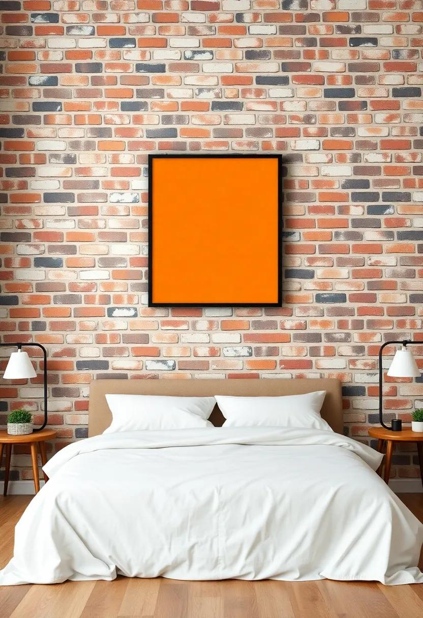 Wall Art‍ Ideas that Pop Against a Brick ⁢backdrop in Bedrooms