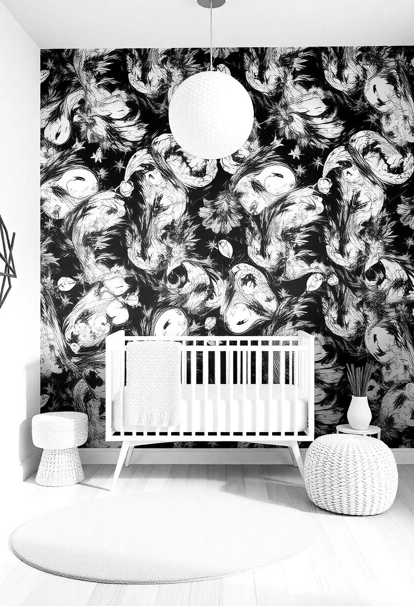 Highlighting Creative Use Of Black And White ⁢Wallpaper Designs