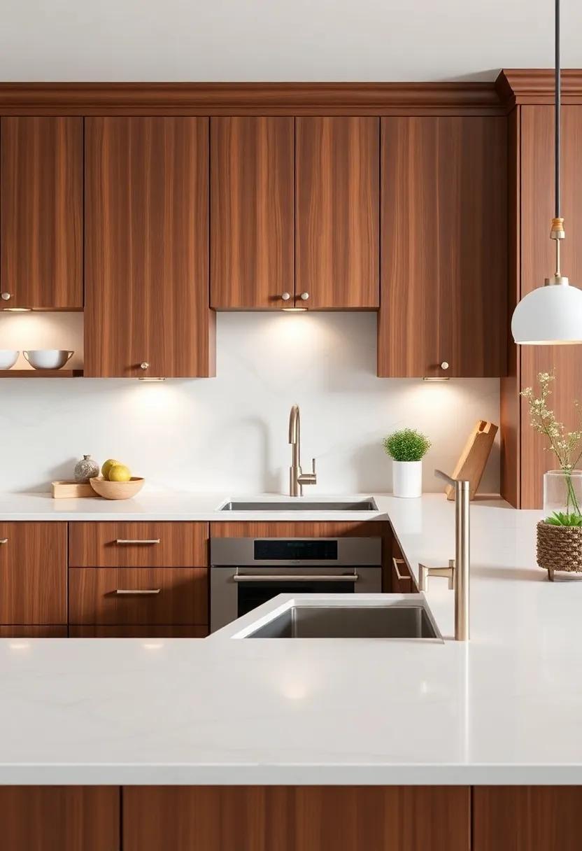Complementing Brown Cabinetry​ With‌ Stylish Countertops and Backsplashes
