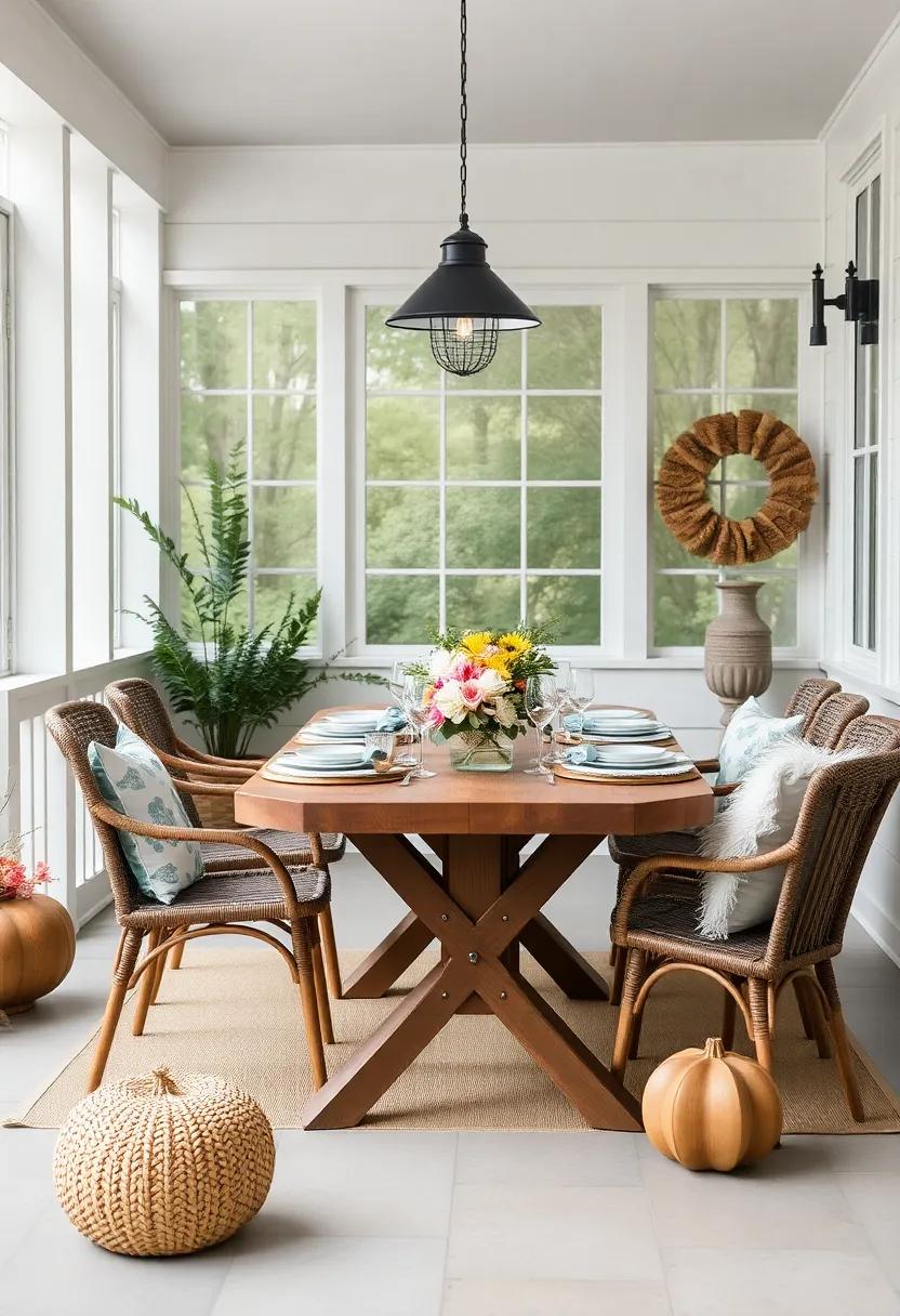 Delightful Table ‌settings Featuring Fresh Flowers and Seasonal Elements