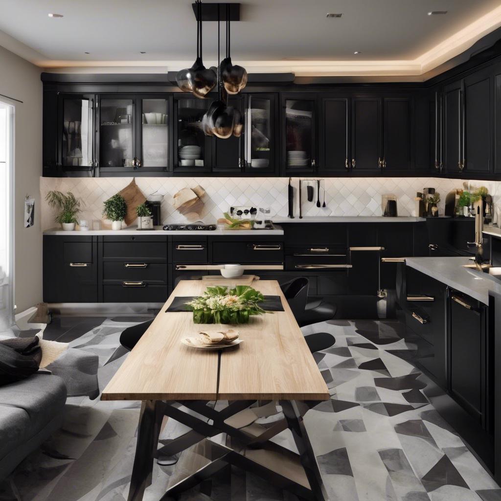 Stylish Inspirations for Two-Tone Black Kitchen Cabinets