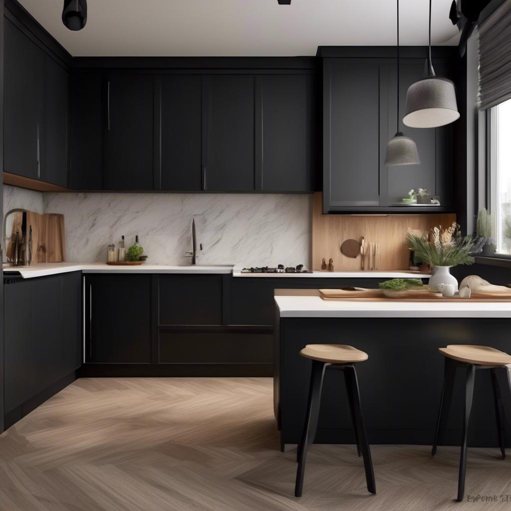 Textures that Enhance ⁣Two-Tone⁢ Black Cabinet ‌Designs
