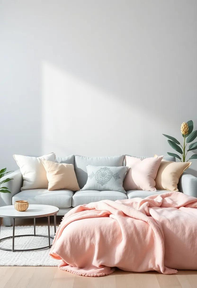Pillows and Throws:⁣ The Perfect Finish with Cozy Pastel Textiles
